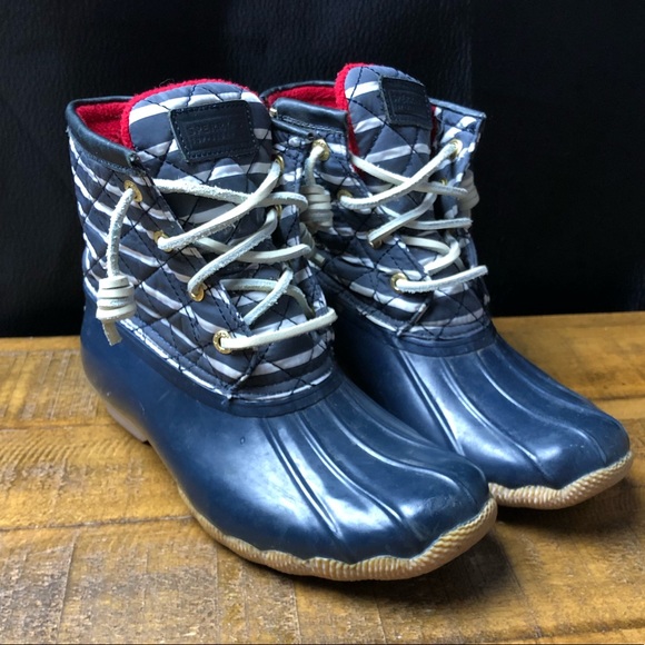 women's saltwater indigo stripe duck boot